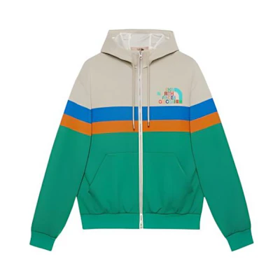 Gucci TNF Colorblock Logo Zip-Up Jacket Multicolor () 675542-XJDWR-9172