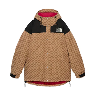 Gucci TNF FW21 Logo Brown Unisex Hooded Puffer Jacket 670769-Z8APW-2190