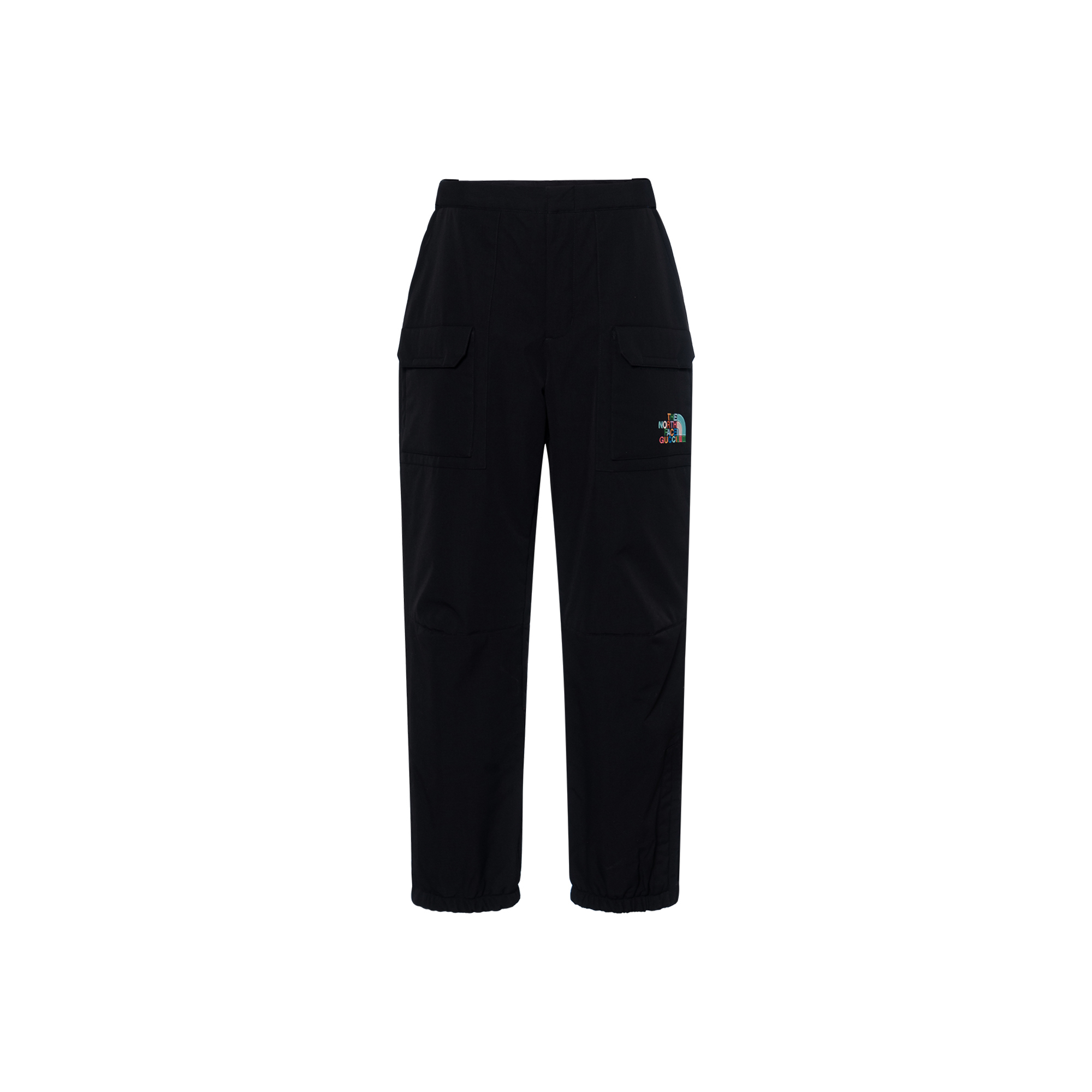 GUCCI x The North Face FW22  Black Logo Embroidered Casual Pants. 671468 ZAIAO 1000