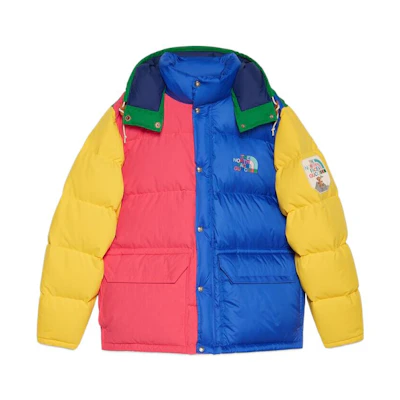 Gucci TNF FW22 Color Block Logo Down Jacket - Multicolor 670653-XAAEQ-3569