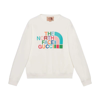 Gucci TNF FW22 Ivory Logo Embroidered Sweatshirt 626990-XJDTY-9275