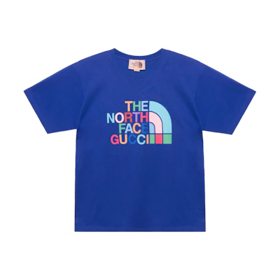 Gucci TNF FW22 Logo Print Blue T-Shirt 616036-XJDTV-4410