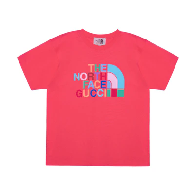 Gucci TNF FW22 Logo Print Crew Neck Tee Men’s Dark Pink 616036-XJDTV-5519