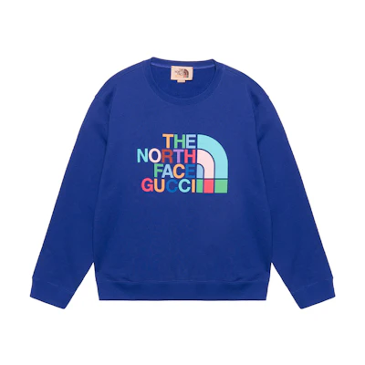 Gucci TNF FW22 Logo Print Crewneck Sweatshirt Blue 626990-XJDTY-4120