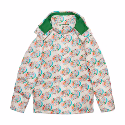 Gucci TNF FW22 Logo Print Hooded Down Jacket White 670653-XAAET-9486