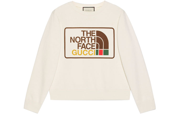 Gucci x The North Face Logo Print Crewneck Sweatshirt White 634554-XJDCM-9756