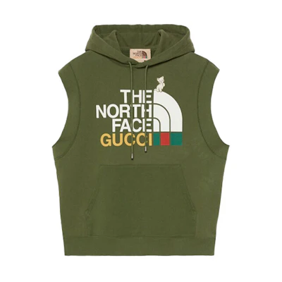 GUCCI THE NORTH FACE Logo Print Sleeveless Hoodie Collaboration. 663243-XJDW2-3450