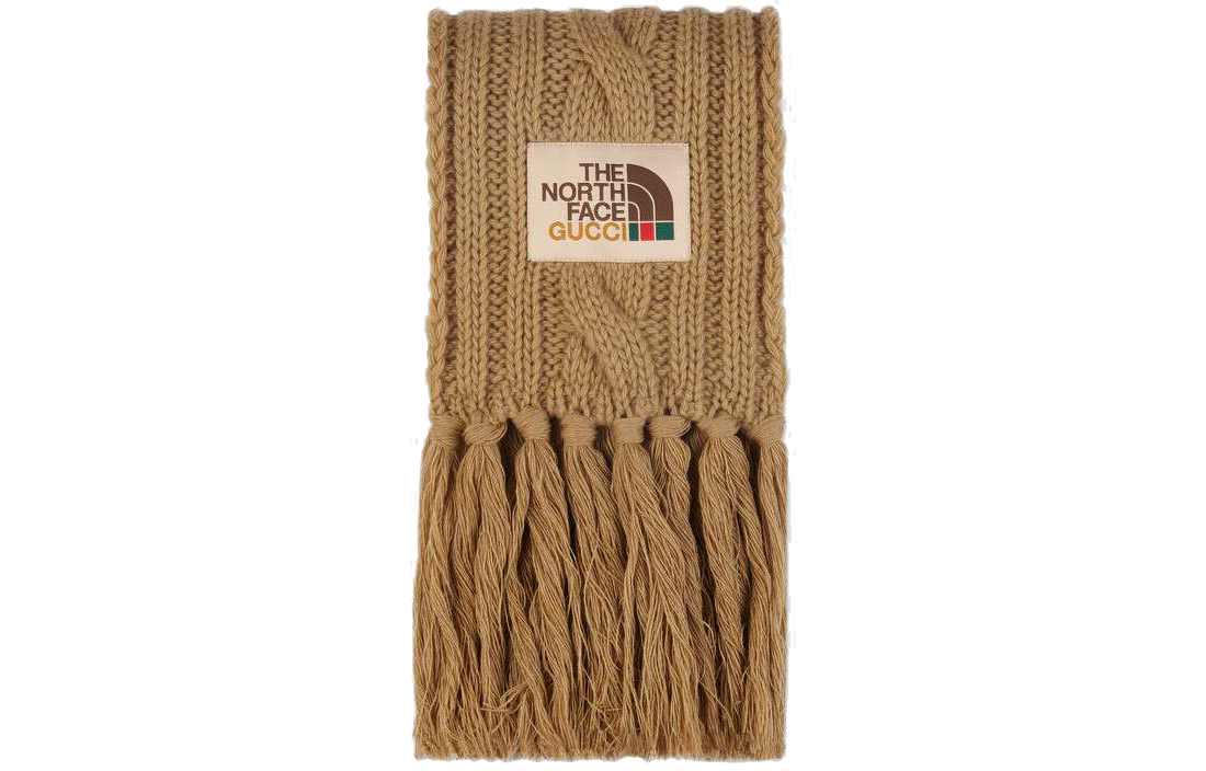 Purchase GUCCI x THE NORTH FACE Logo Wool Scarf Unisex Selendang Pasangan. 653561-4G200