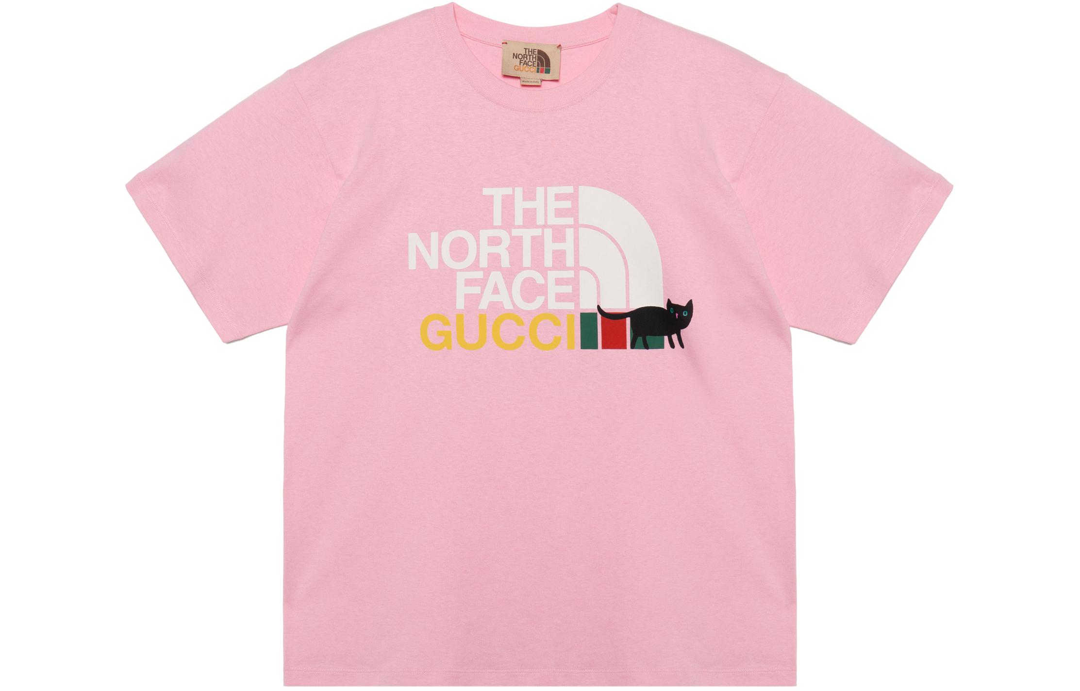Gucci x The North Face Pink Logo Crewneck T-Shirt Collaboration 616036-XJDRC-5904