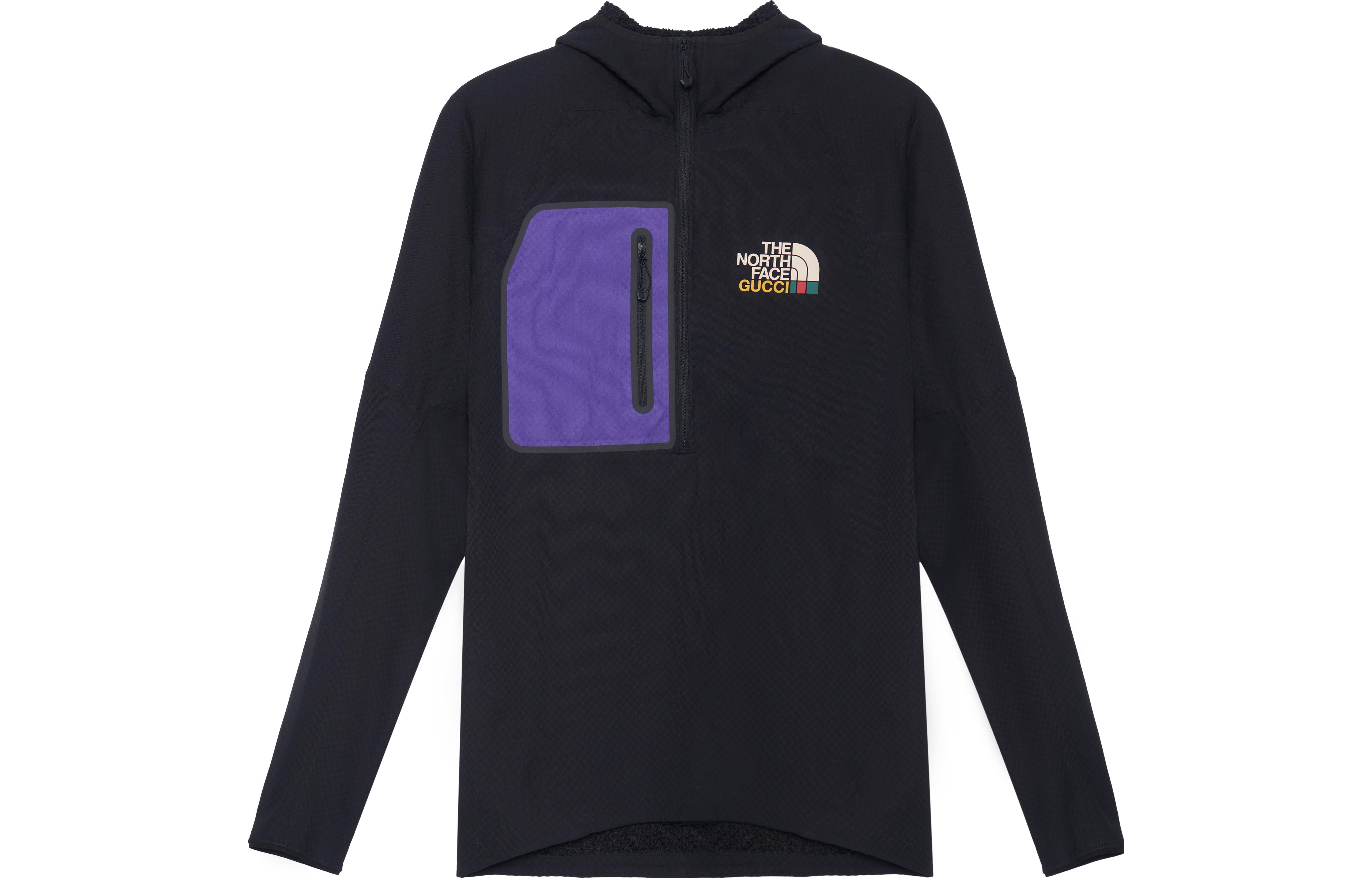 Gucci x The North Face Pullover Hoodie Black FW21 Front Zip Pocket 663909-ZM0C1-1071