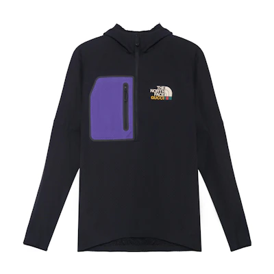 Gucci TNF Pullover Hoodie Black FW21 Front Zip Pocket 663909-ZM0C1-1071