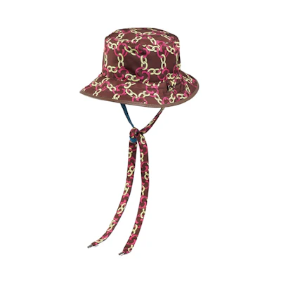 Gucci x The North Face Self Tie Nylon Hat Burgundy Multi