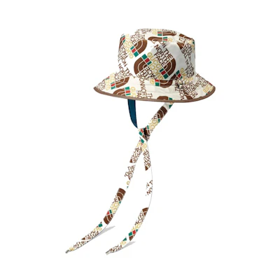 Gucci x The North Face Self Tie Nylon Hat Ivory/Sky Blue