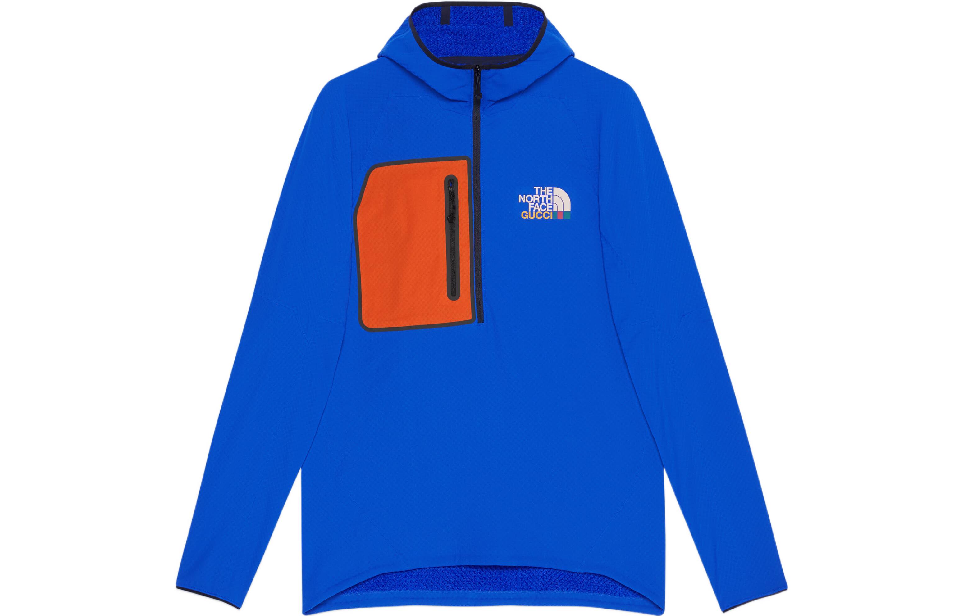 Gucci x The North Face SS22 Blue Half-Zip Pullover Hoodie Unisex 663909-ZM0C1-4394