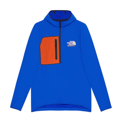 Gucci TNF SS22 Blue Half-Zip Pullover Hoodie Unisex 663909-ZM0C1-4394