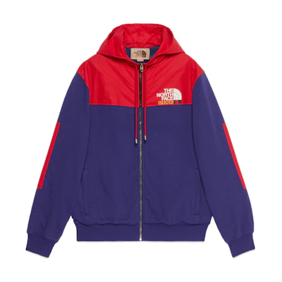 Gucci TNF SS22 Blue Red Zip-Up Hoodie Jacket 671462-XJDRN-4453