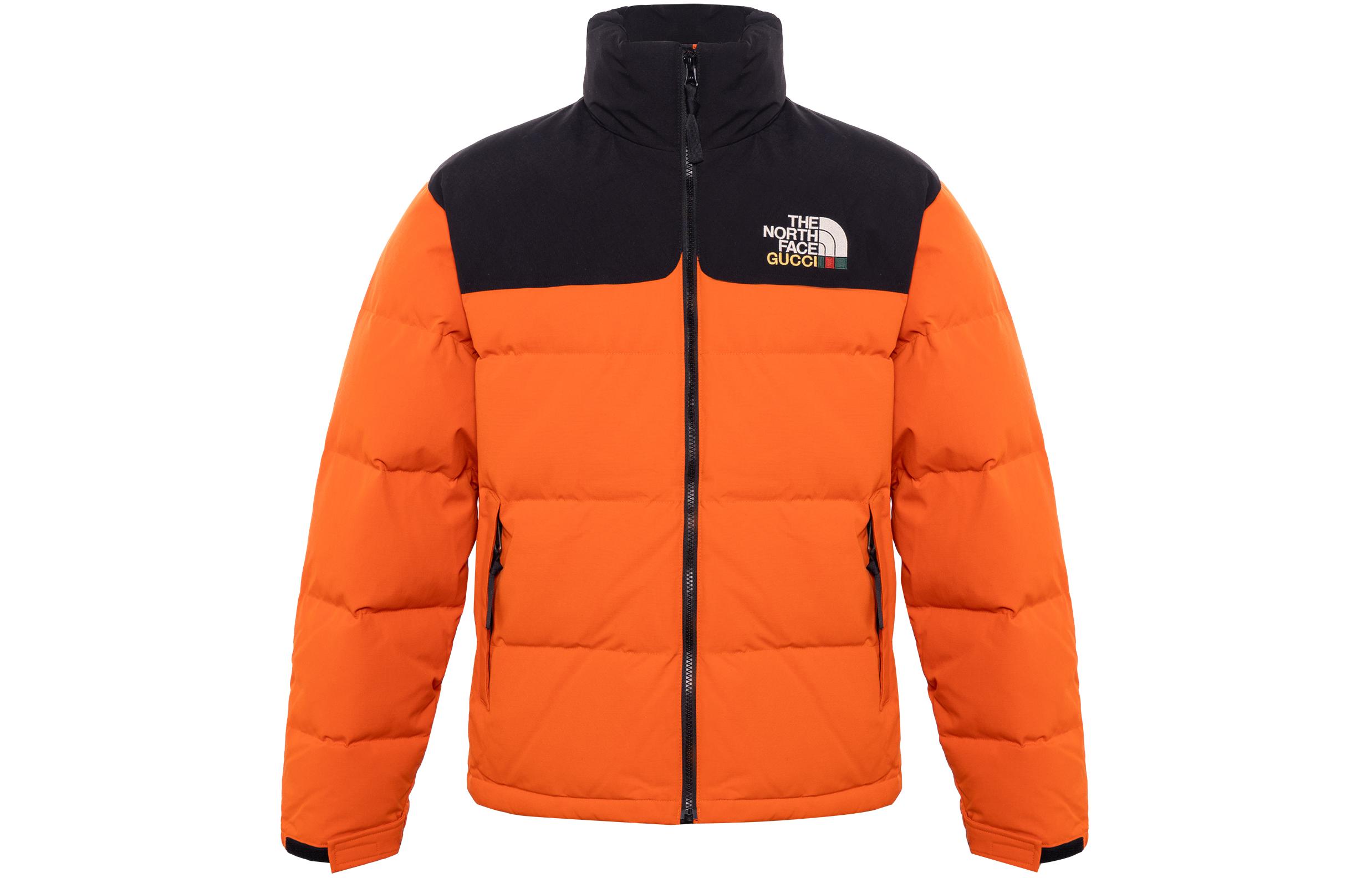 Gucci x The North Face SS22 Colorblock Zip-Up Down Jacket Orange 663757-XAADP-6172