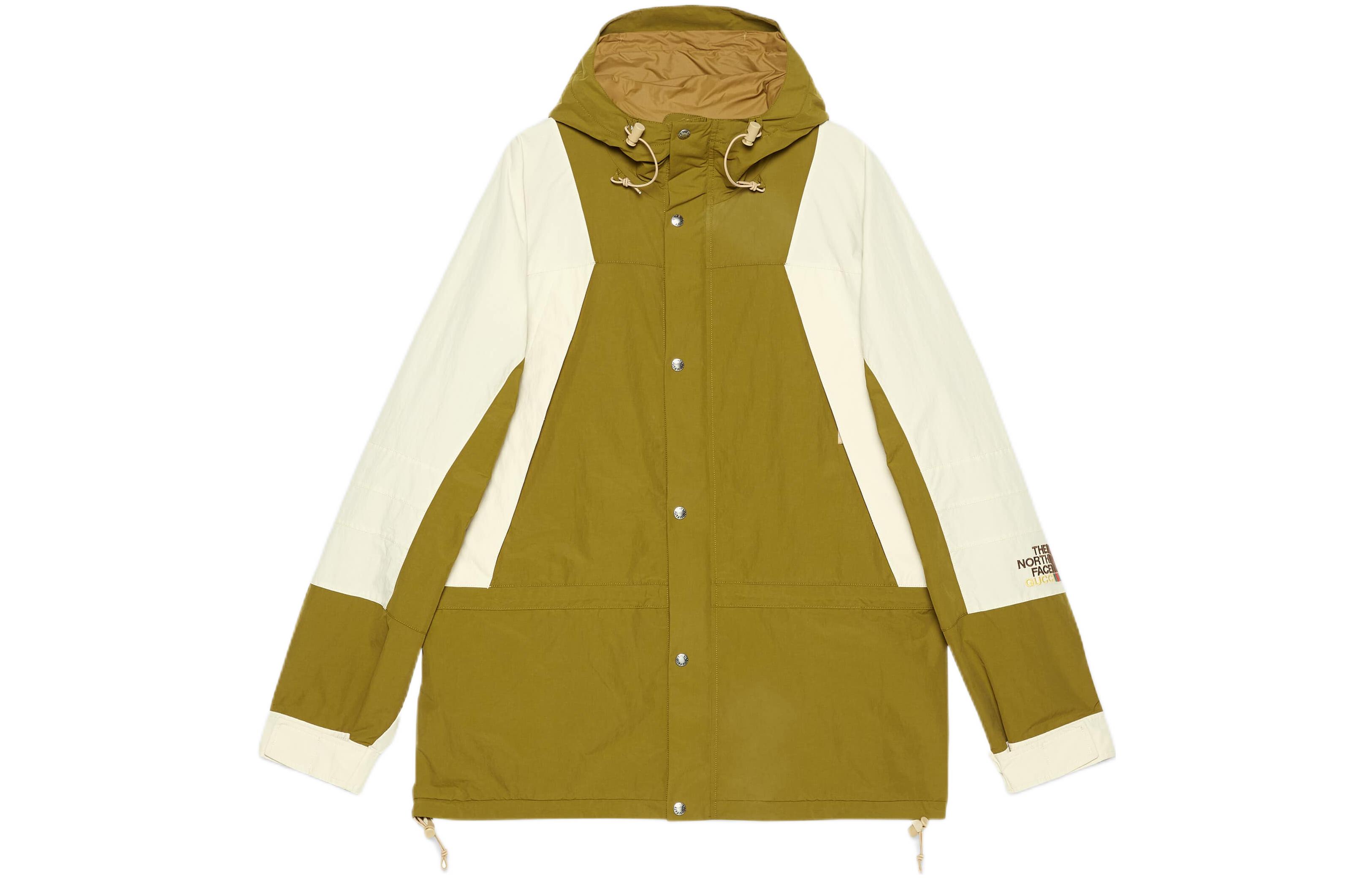 Gucci TNF SS22 Green Beige Colorblock Logo Jacket for Men 663759-ZLF8Z-3472