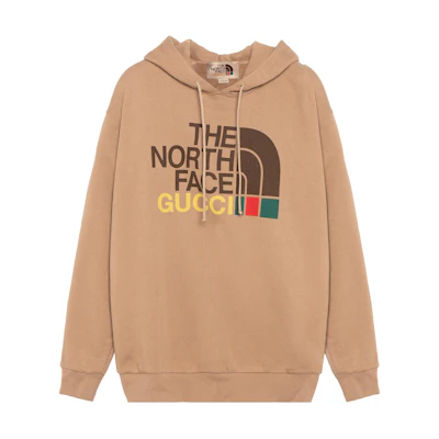 Gucci TNF Unisex Logo Hoodie Beige Brown 615061-XJDBY-2597