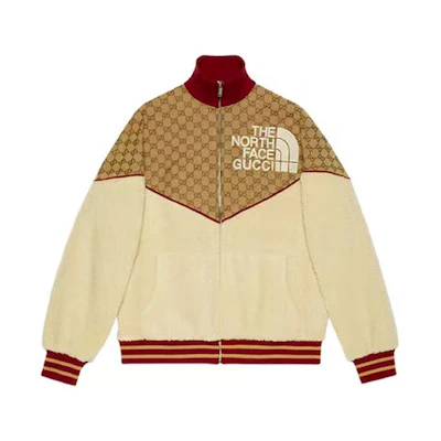 Gucci TNF Unisex Logo Jacket Khaki Collaboration 672394-XJDS0-2102