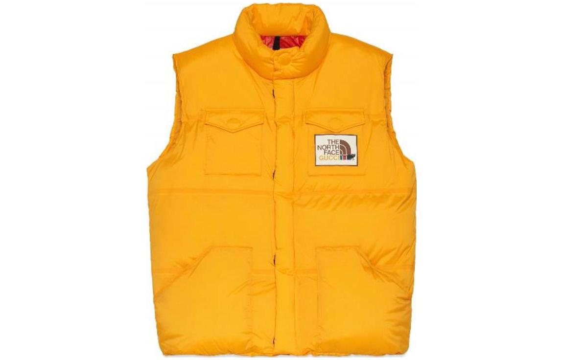 Gucci x The North Face Yellow Logo Patch Puffer Vest 663761-XAAC2-7133