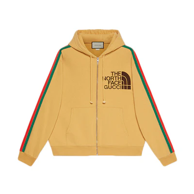 Gucci TNF Yellow Logo Zip-Up Hoodie Jacket Unisex Collaboration 651723-XJDIP-7201