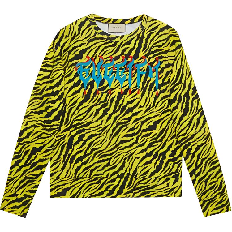 Gucci Yellow Leopard Print Crewneck Sweatshirt 497246-XJAKT-7149