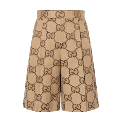 Gucci Yellow Mid-Rise GG Canvas Casual Shorts 673181-ZAHT6-2580