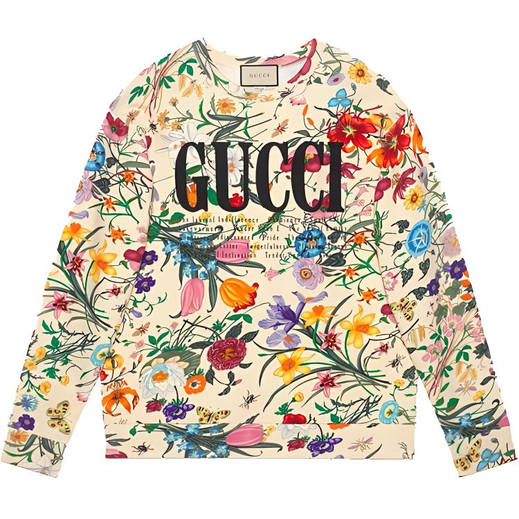 Gucci Yellow Printed Crewneck Pullover Sweatshirt Unisex 469250-XJAR4-9510