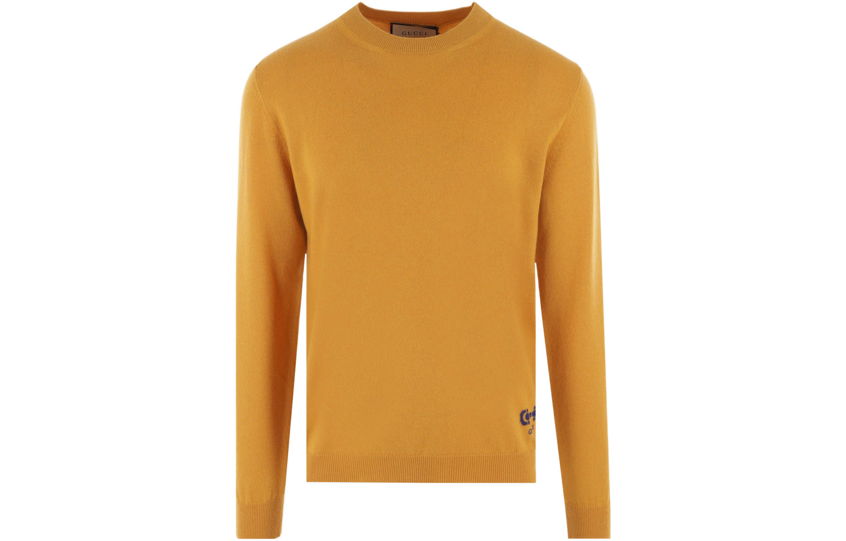 Gucci Yellow Solid Cashmere Crewneck Sweater 729487-XKC0M-7325