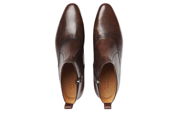 Gucci Zip Short Boots 'Dark Brown' 圖 3