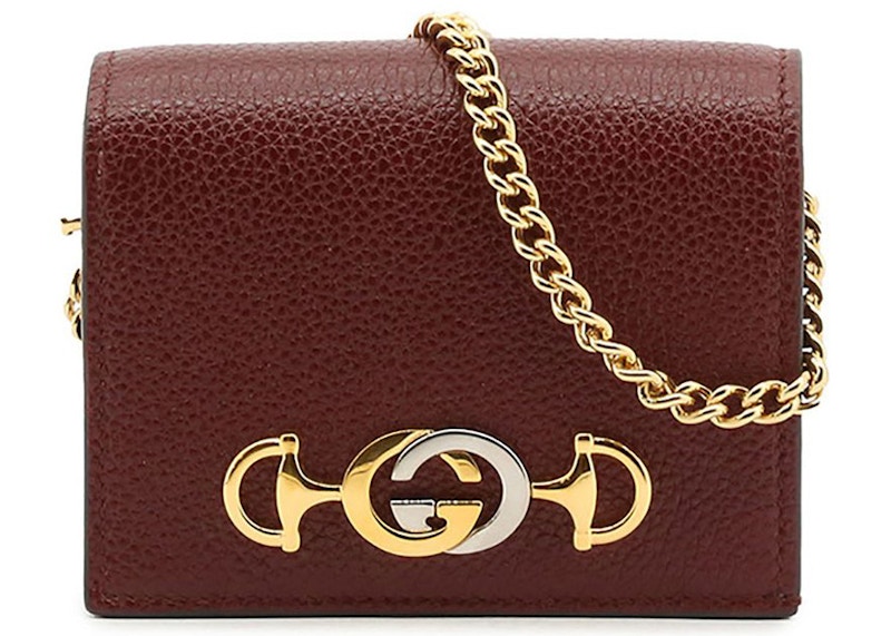 Gucci Zumi Chain Wallet Burgundy