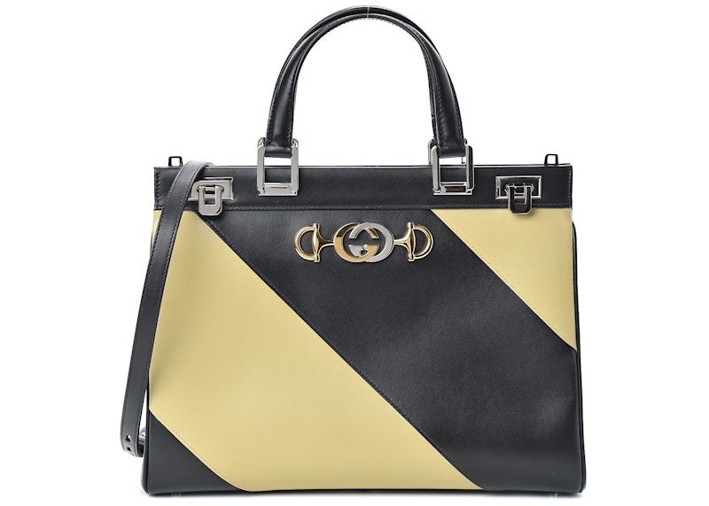 Gucci Zumi Top Handle Medium Black/Yellow