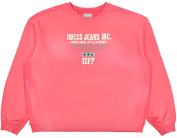 GUESS FW22 Red Crewneck Embroidered Sweatshirt Unisex Long Sleeve. M2BQ03KBB40G5M0 GUESS FW22 Red Crewneck Embroidered Sweatshirt Unisex Long Sleeve. M2BQ03KBB40G5M0