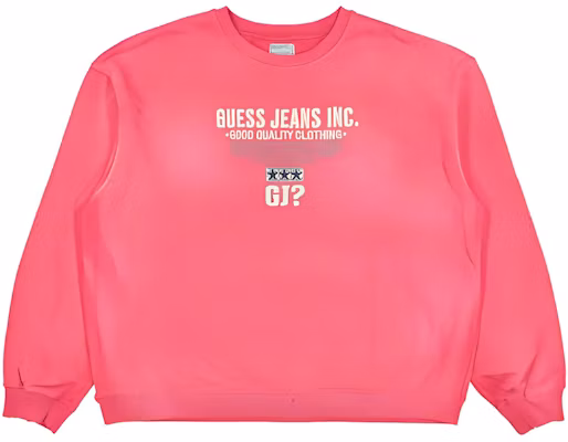 GUESS FW22 Red Crewneck Embroidered Sweatshirt Unisex Long Sleeve. M2BQ03KBB40G5M0 Buy GUESS FW22 Red Crewneck Embroidered Sweatshirt Unisex Long Sleeve. M2BQ03KBB40G5M0