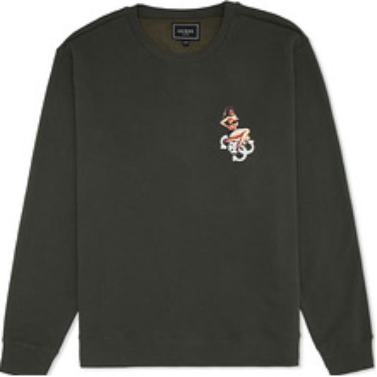 GUESS Green Long-Sleeve Crewneck Pullover Sweater M3BQ20K9YH1