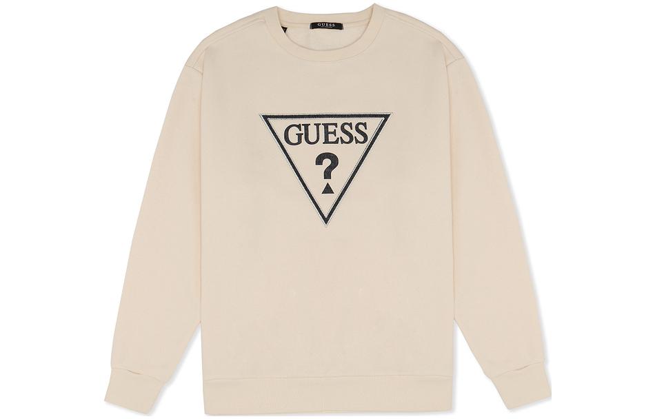 GUESS Inverted Triangle Logo Print Crewneck Long Sleeve Sweatshirt - KM4K5452K