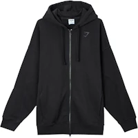 Gymshark Black Hooded Zip-Up Jacket with Back Logo Print A2A6Z-BBBB Gymshark Black Hooded Zip-Up Jacket with Back Logo Print A2A6Z-BBBB