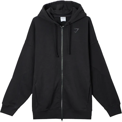 Gymshark Black Hooded Zip-Up Jacket with Back Logo Print A2A6Z-BBBB Buy Gymshark Black Hooded Zip-Up Jacket with Back Logo Print A2A6Z-BBBB