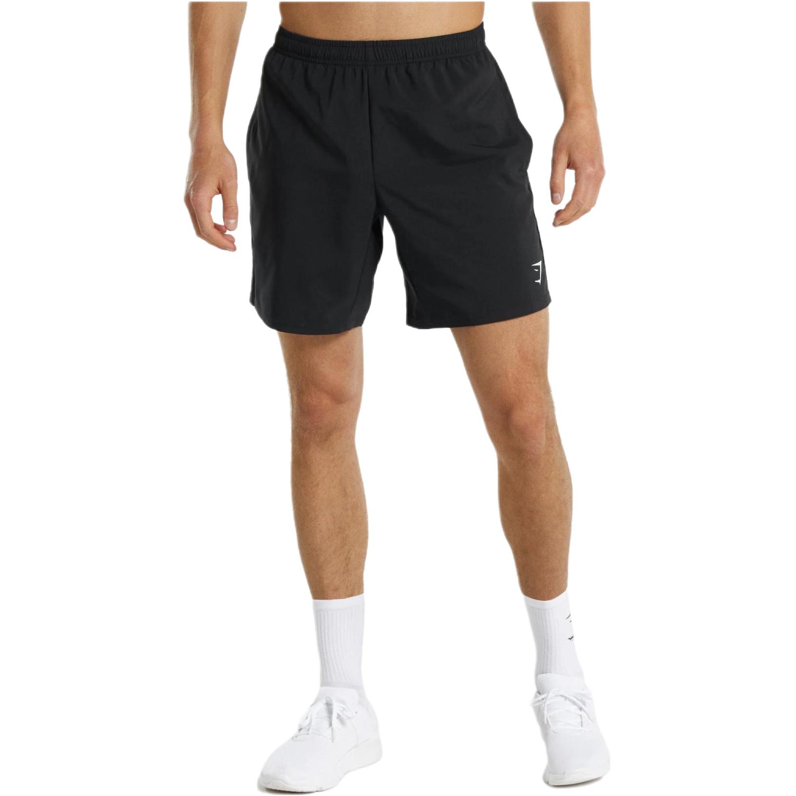 GYMSHARK Black Moisture-Wicking Solid Print Athletic Shorts A2A1L-BBBB