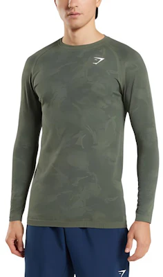 GYMSHARK Geo Seamless Lightweight Camo Long Sleeve Shirt Men’s Olive Green A2A4J-EBH6-Clothing Buy GYMSHARK Geo Seamless Lightweight Camo Long Sleeve Shirt Men’s Olive Green A2A4J-EBH6-Clothing