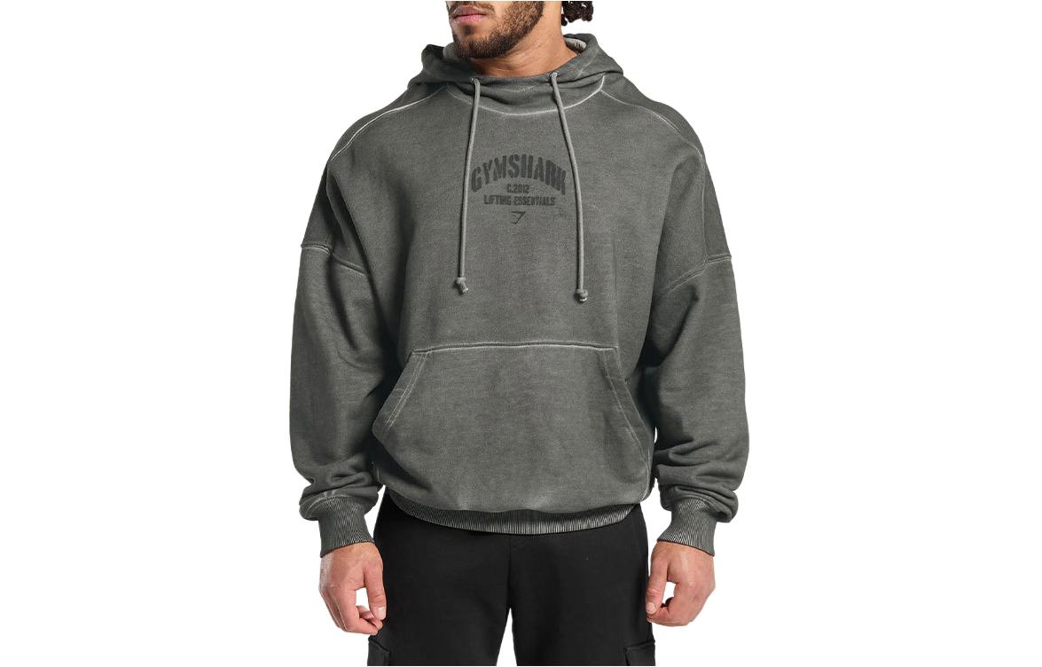 Gymshark Heavyweight Black Hoodie with Logo Print - Comfortable Fit A5A4U-BCDX