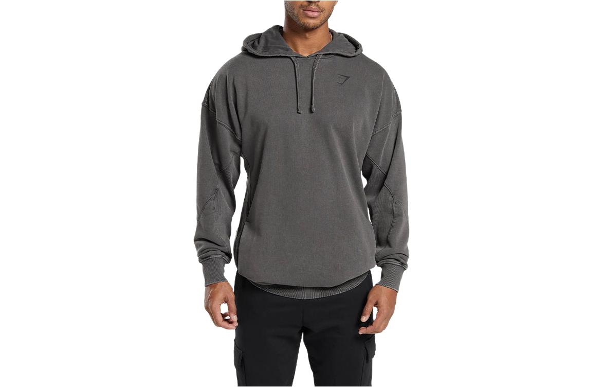 Gymshark POWER Logo Print Hoodie Ammonite Gray A3A5J-GB8N