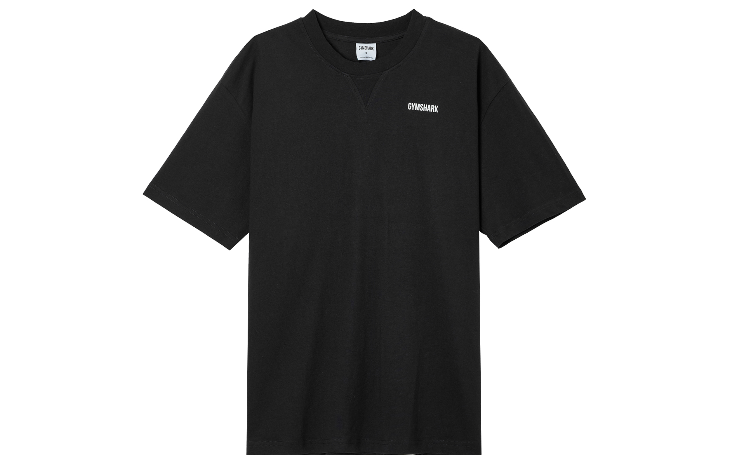 GYMSHARK Rest Day Sweat Black Loose Fit Crew Neck Tee with Minimal Logo. A3A4B-BBBB