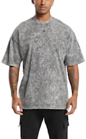 GYMSHARK Rest Day Washed Grey Loose Fit Crewneck T-Shirt with Embroidered Logo Men. A5A5F-BCCL GYMSHARK Rest Day Washed Grey Loose Fit Crewneck T-Shirt with Embroidered Logo Men. A5A5F-BCCL