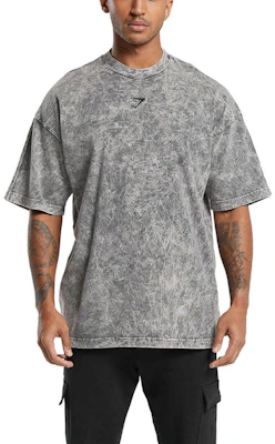 GYMSHARK Rest Day Washed Grey Loose Fit Crewneck T-Shirt with Embroidered Logo Men. A5A5F-BCCL Buy GYMSHARK Rest Day Washed Grey Loose Fit Crewneck T-Shirt with Embroidered Logo Men. A5A5F-BCCL
