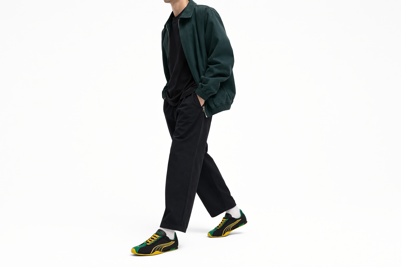 Order Sepatu Skateboard H-Street PUMA Hitam/Kuning Sizzle 403775-02