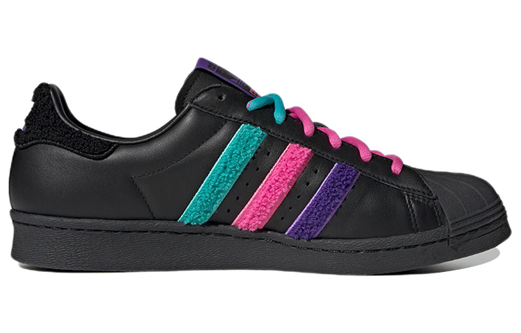 Order 韩美林 x adidas originals Superstar 80s "辰龍" 防滑耐磨 運動鞋 男女款 黑粉紫