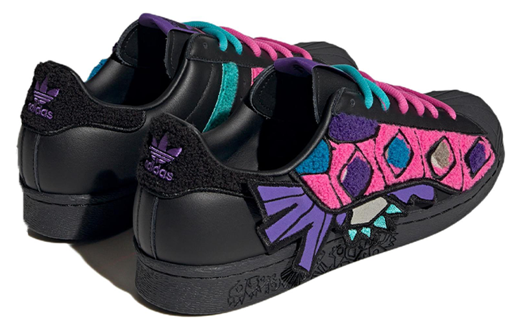 Purchase 韩美林 x adidas originals Superstar 80s "辰龍" 防滑耐磨 運動鞋 男女款 黑粉紫