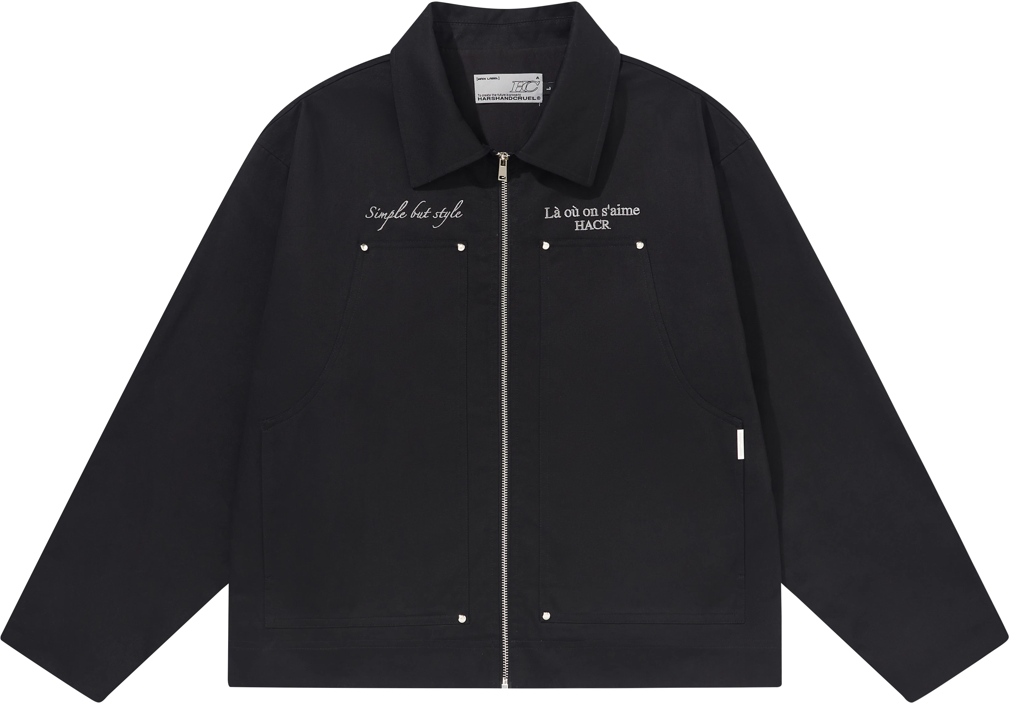 harsh-and-cruel-black-logo-embroidered-twill-lumber-jacket-unisex-casual-style-hl-241050010